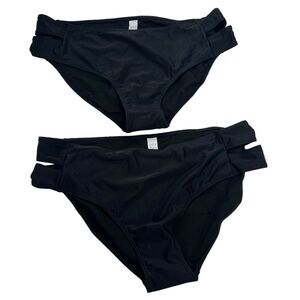 Lot of 2 Bikinix tankini BOTTOMS ONLY  BLACK 3XL NWOT